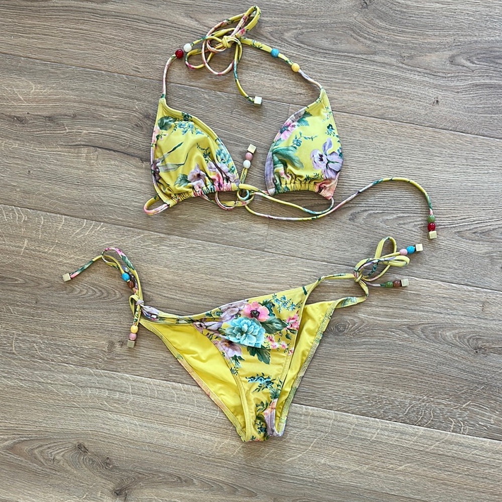 Zimmermann Floral Yellow Bikini Set
